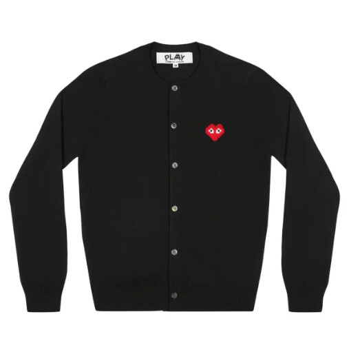 play womens cardigan invader emblem black