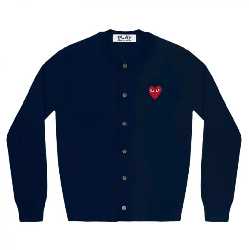 play womens cardigan red emblem navy