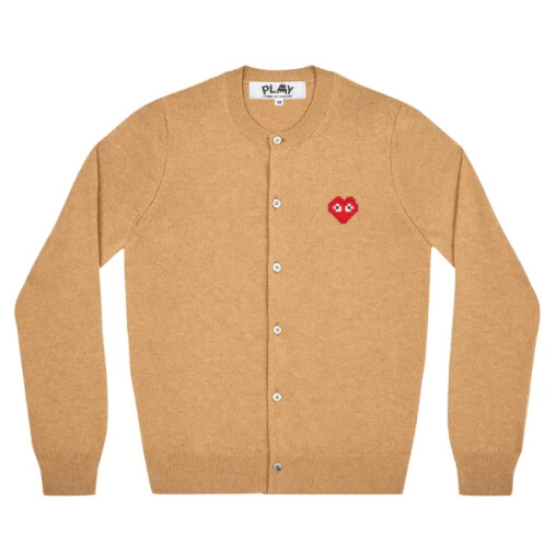 play womens cardigan invader emblem beige