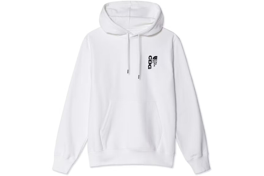 comme des garcons x the north face hoodie white