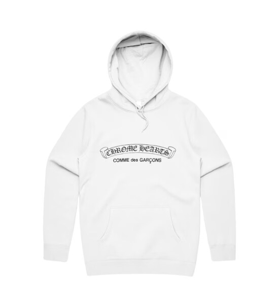 comme des garcons x chrome hearts hoodie white