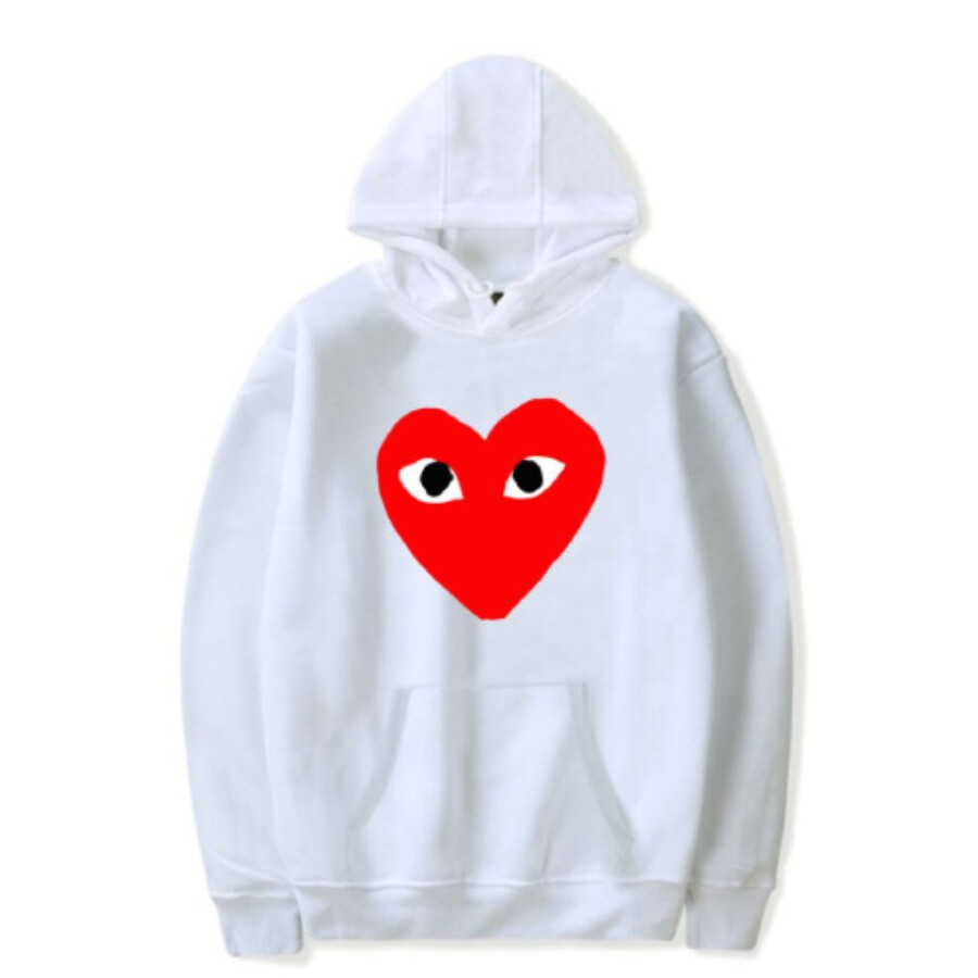 comme des garcons big red heart hoodie