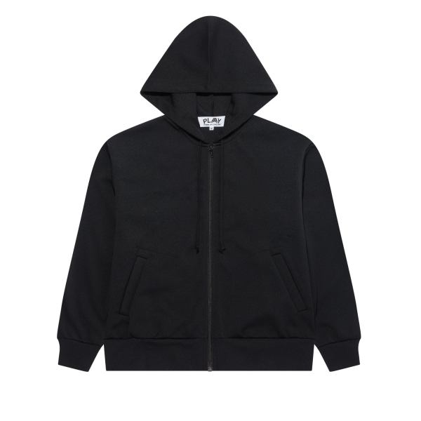 play zip hoodie red invader heart and blue emblem black