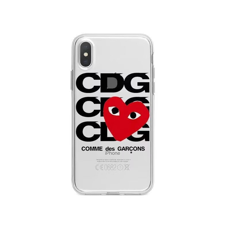 cdg transparent iphone case with mini heart