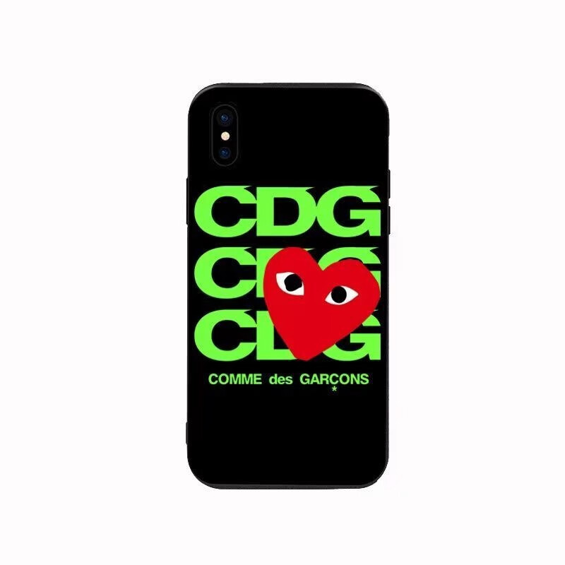 cdg green logo with mini heart iphone case