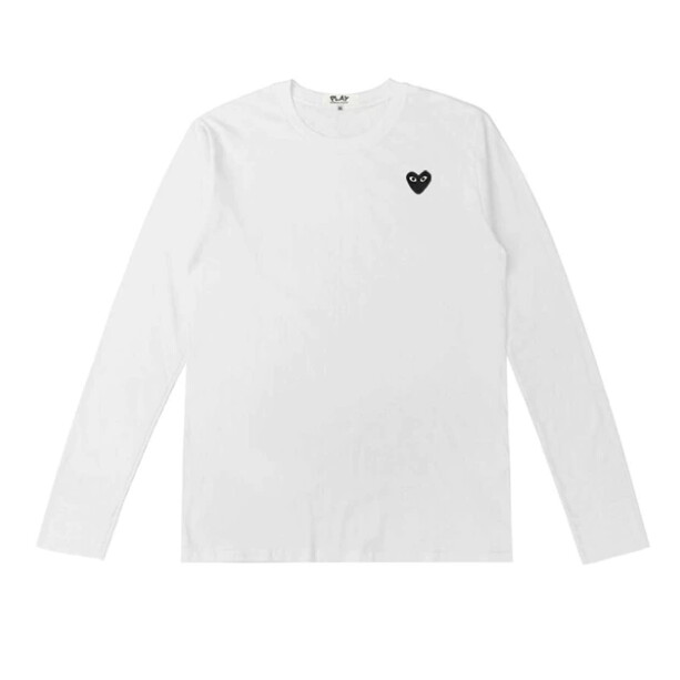 cdg play long sleeve overlapping heart white 038 blue