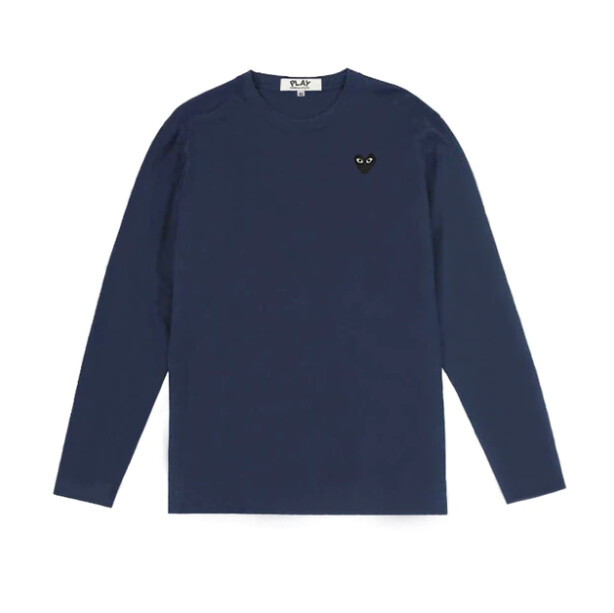 cdg play long sleeve overlapping heart white 038 blue