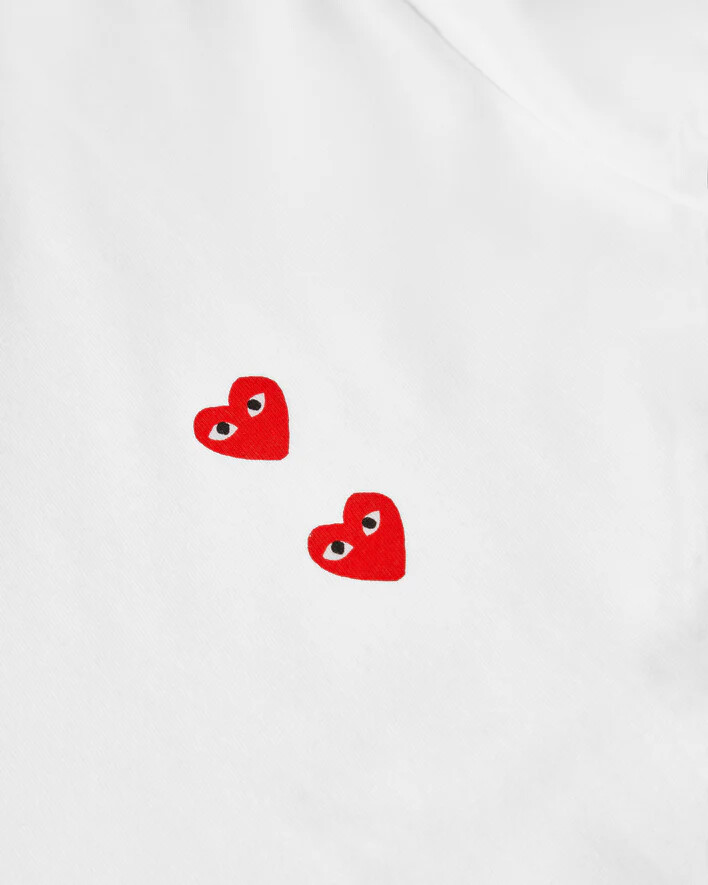 play multi red heart longsleeve t-shirt white