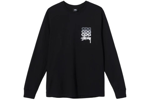 stussy x cdg dot ls long sleeve black