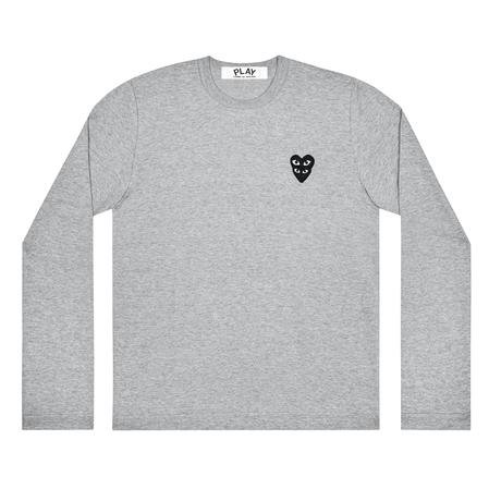 play cdg double eye black heart in grey