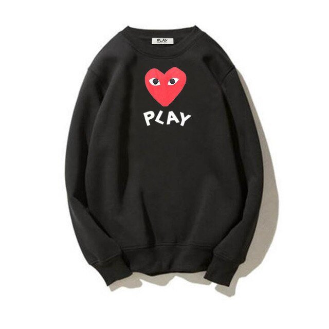 cdg play double side printed sweatshirt