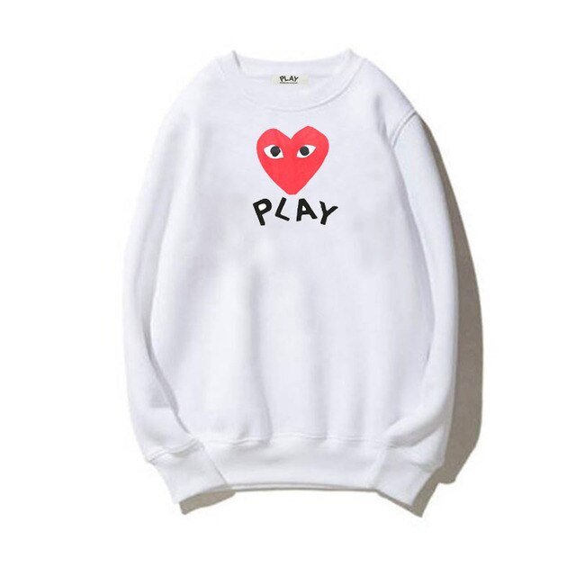 cdg play double side printed sweatshirt