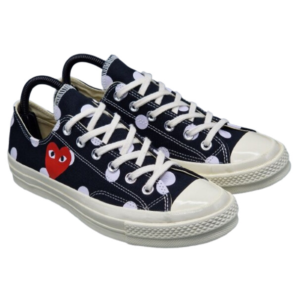 comme des garçons play chuck 70 low polka dot black