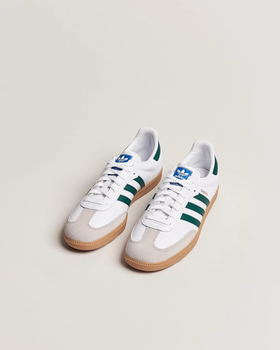 cdg adidas samba og white green