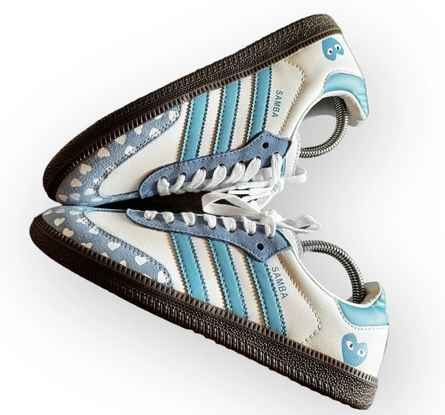 adidas samba x comme des garçons sky blue