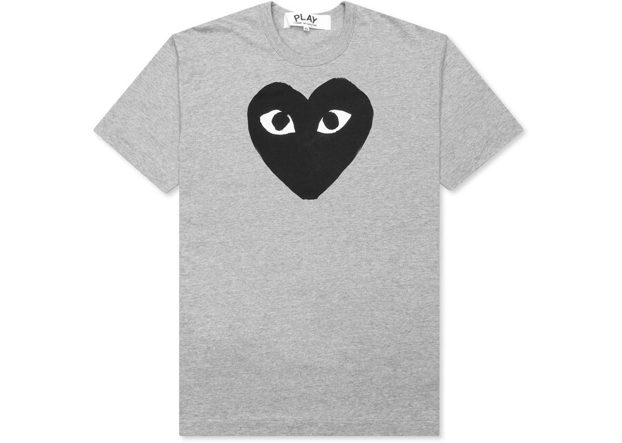 comme des garcons play blk heart tee grey
