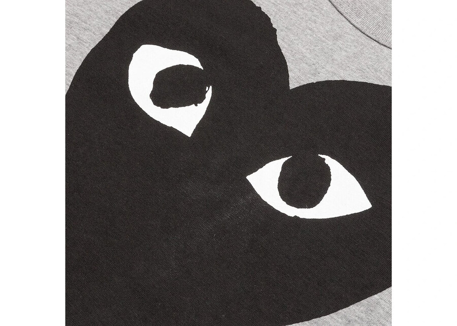 comme des garcons play blk heart tee grey
