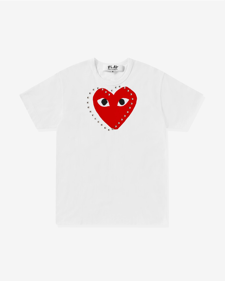 play 8211 logo stud t-shirt 8211 whitered