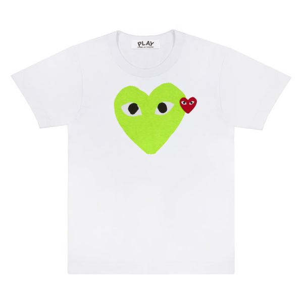 play t-shirt pastel heart and red emblem green