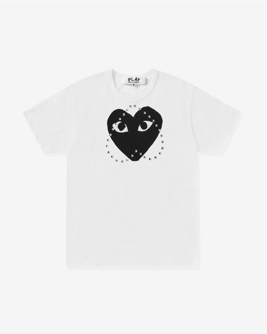 play 8211 logo stud t-shirt 8211 whiteblack