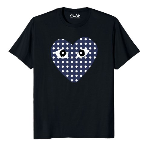 comme des garcons blue heart shirt
