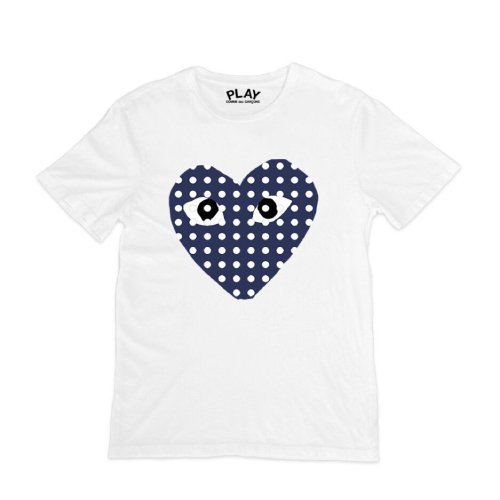 comme des garcons blue heart shirt
