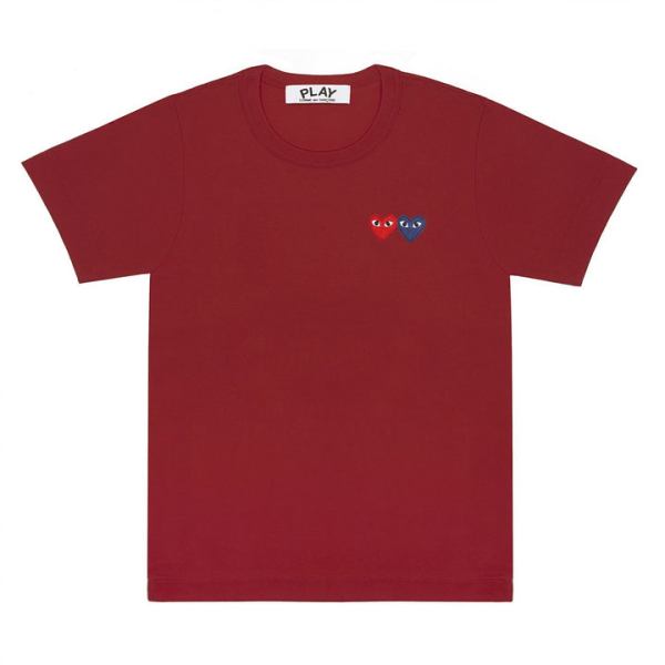 play basic t-shirt two emblems burgundy